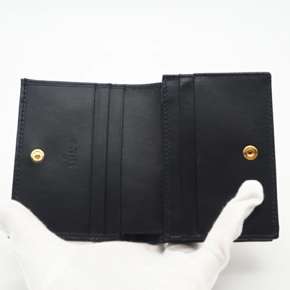 Gucci Canvas Horsebit Wallet Bi fold Beige Black Leather - Picture 9 of 12
